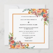 Waterverf Floral Rustic Wedding Kaart (Voorkant)