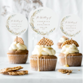 Waterverf Floral Rustic Wedding Ronde Sticker