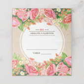 Waterverf Floral Rustic Wedding Table Plaatskaartje (Buitenkant ongevouwen)