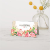 Waterverf Floral Rustic Wedding Table Plaatskaartje (Achterkant)