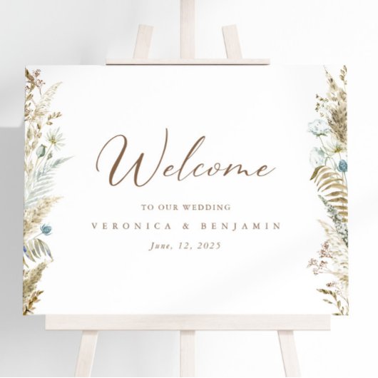 Waterverf Floral Rustic Wedding Welcome Poster