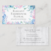 Waterverf Floral & Rustic Wood Elegant Land Visitekaartje (Voorkant / Achterkant)