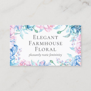Waterverf Floral & Rustic Wood Elegant Land Visitekaartje
