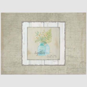 Waterverf Floral Rustic Wood ontkoppeling Tissuepapier