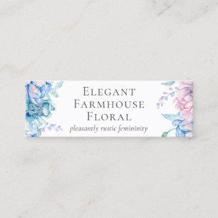Waterverf Floral & Rustic Wood Peony Social Media Mini Visitekaartje
