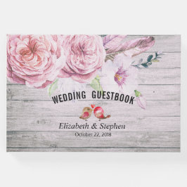 Waterverf Floral Rustic Wood voor bruiloft Guestbo Gastenboek