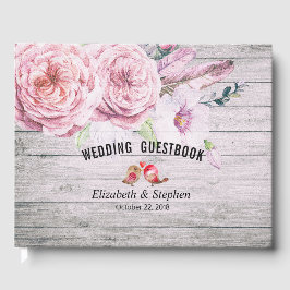 Waterverf Floral Rustic Wood voor bruiloft Guestbo Gastenboek