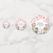 Waterverf Floral Safari Animals Peony Birthday Confetti (Voorkanten)