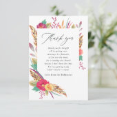 Waterverf Floral Safari Baby shower Bedankkaart (Staand voorkant)