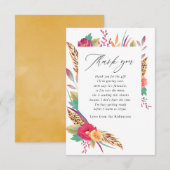 Waterverf Floral Safari Baby shower Bedankkaart (Voorkant / Achterkant)