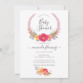 Waterverf Floral Safari Baby shower Kaart (Voorkant)