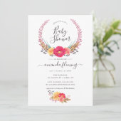 Waterverf Floral Safari Baby shower Kaart (Staand voorkant)