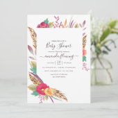 Waterverf Floral Safari Baby shower Kaart (Staand voorkant)
