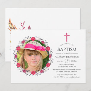 Waterverf Floral Safari Baptism of Christening Kaart