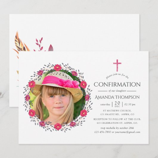 Waterverf Floral Safari Bevestiging Kaart (Voorkant / Achterkant)