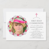 Waterverf Floral Safari Eerste Heilige Communie Kaart (Voorkant)
