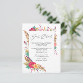 Waterverf Floral Safari Wedding Guest Details Informatiekaartje (Staand voorkant)