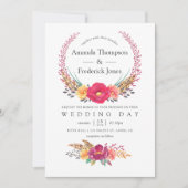 Waterverf Floral Safari Wedding Kaart (Voorkant)