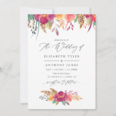 Waterverf Floral Safari Wedding Kaart (Voorkant)