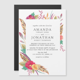 Waterverf Floral Safari Wedding Magnetische Uitnodiging