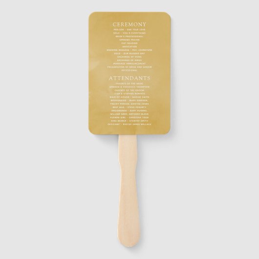 Waterverf Floral Safari Wedding Programme Handwaaier (Achterkant)