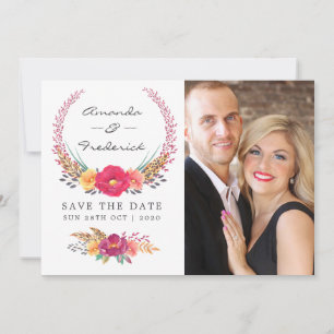 Waterverf Floral Safari Wedding Save The Date