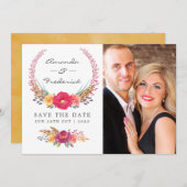 Waterverf Floral Safari Wedding Save The Date (Voorkant / Achterkant)
