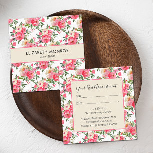 Waterverf Floral Salon Hair Stylist Makeup Artist Vierkante Visitekaartje