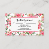 Waterverf Floral Salon Hair Stylist Makeup Artist Visitekaartje (Achterkant)