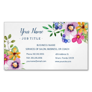 Waterverf Floral Salon Magnetisch Visitekaartje