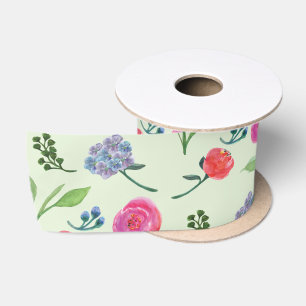 Waterverf Floral Satijnen Lint