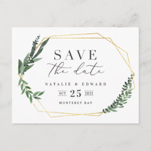 waterverf floral save the date aankondigingskaart