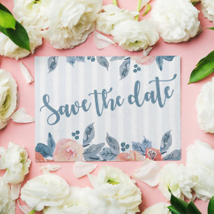Waterverf Floral Save the Date Briefkaart Sjabloon