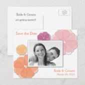 Waterverf Floral Save the Date Briefkaarten (Voorkant / Achterkant)