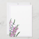 Waterverf Floral Scottish Heather Wedding Kaart (Achterkant)