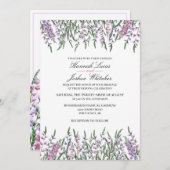 Waterverf Floral Scottish Heather Wedding Kaart (Voorkant / Achterkant)