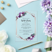 Waterverf Floral Script Elegant Vrijgezellenfeest Acryl Uitnodigingen (Insitu (Huwelijk))