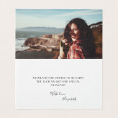 Waterverf floral script foto gevouwen bedankt kaart (Binnenkant ongevouwen)