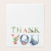 Waterverf floral script foto gevouwen bedankt kaart (Buitenkant ongevouwen)