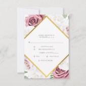 Waterverf Floral Script Modern Wedding RSVP Kaartje (Voorkant)