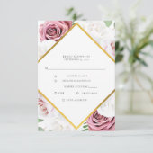 Waterverf Floral Script Modern Wedding RSVP Kaartje (Staand voorkant)