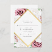 Waterverf Floral Script Modern Wedding RSVP Kaartje (Voorkant / Achterkant)