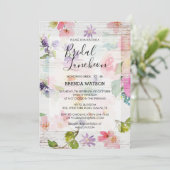 Waterverf Floral Script Vrijgezellenfeest Luncheon Kaart (Staand voorkant)