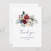 Waterverf Floral Script Wedding Bedankt (Voorkant / Achterkant)