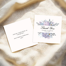 Waterverf Floral Script Wedding Budget Bedankt Notitiekaartje