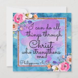 Waterverf Floral Scripting Christus Kaart