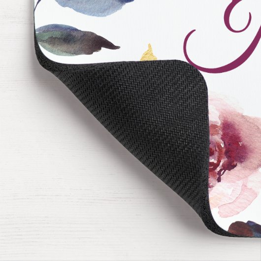 Waterverf Floral Scripting Love is Sind Mongram Muismat (Hoek)