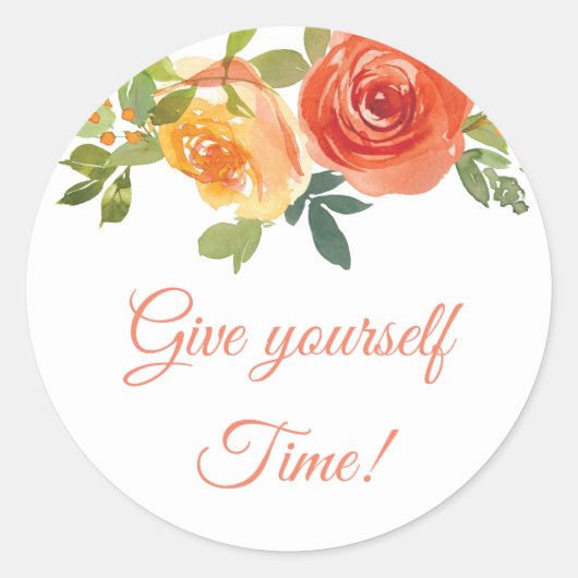 Waterverf floral selflove sticker (Voorkant)