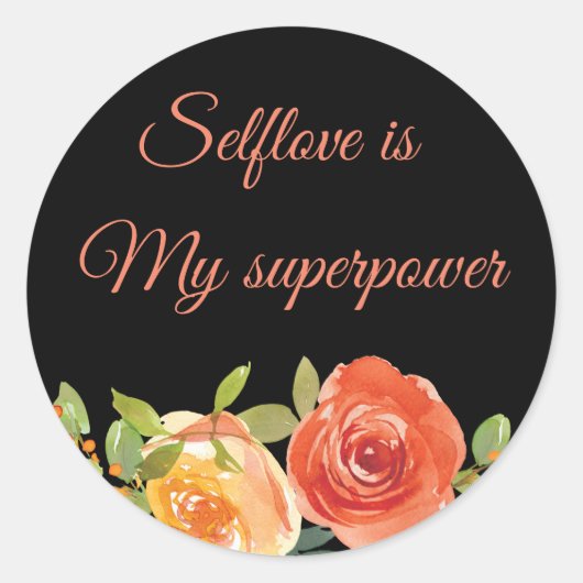 Waterverf floral selflove sticker (Voorkant)