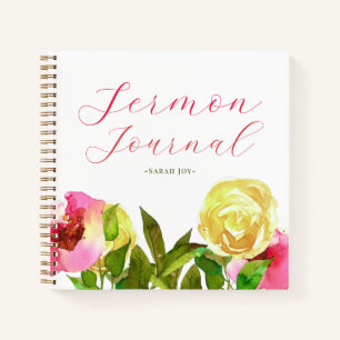 Waterverf Floral Sermon Journal Notitieboek